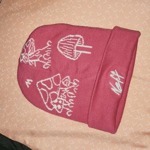 Neff pink mushroom beanie